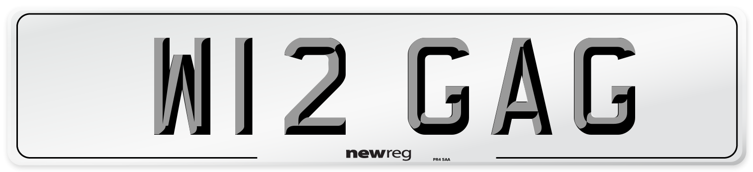 W12 GAG Number Plate from New Reg
